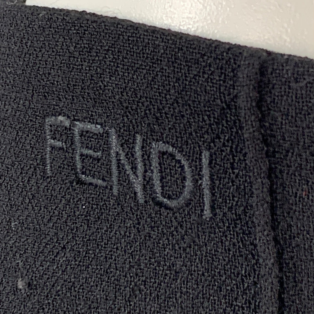 FENDI Size 6 Black Virgin Wool Side Zipper Casual Pants