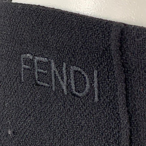 FENDI Size 6 Black Virgin Wool Side Zipper Casual Pants