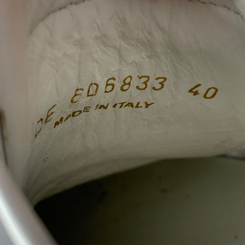 SAINT LAURENT Size 7 White Leather Logo Low Top Sneakers