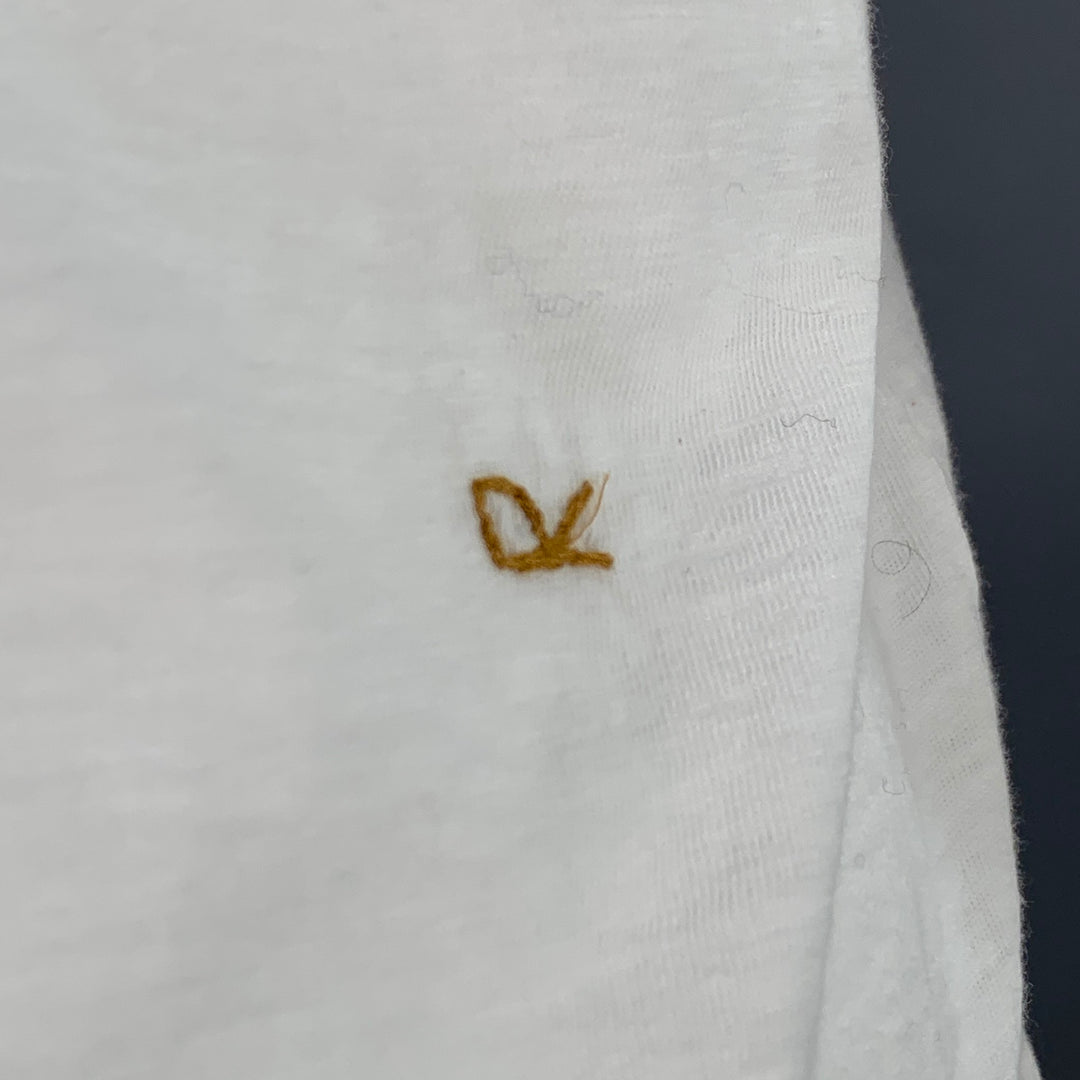 45rpm Size XS White Cotton 3/4 Sleeves Casual Top