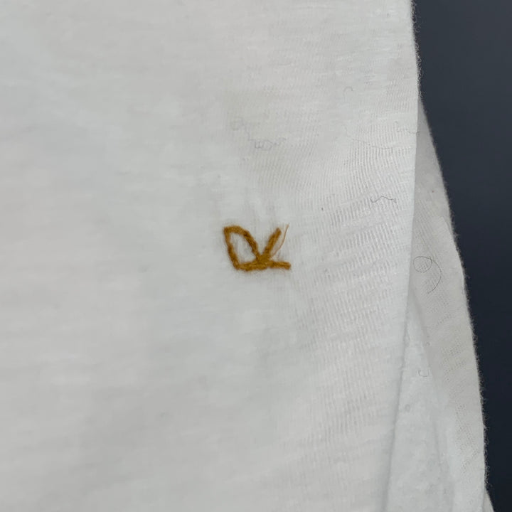 45rpm Size XS White Cotton 3/4 Sleeves Casual Top