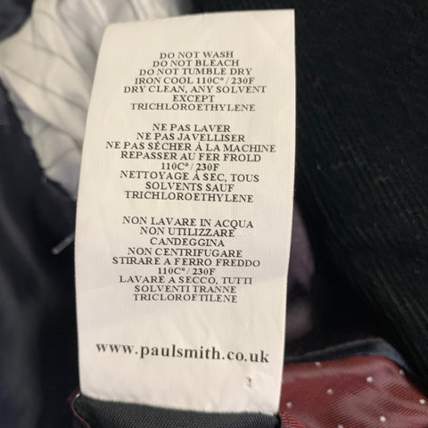 PS by PAUL SMITH Size 38 Black Corduroy Cotton Notch Lapel Sport Coat