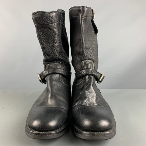 PAUL SMITH Size 9 Black Solid Leather Pull On Boots