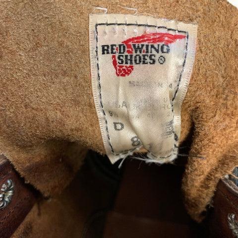 RED WING Size 9.5 Brown Distressed Leather Worker Boots