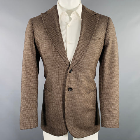 GIORGIO ARMANI Size 38 Brown Beige Woven Peak Lapel Sport Coat