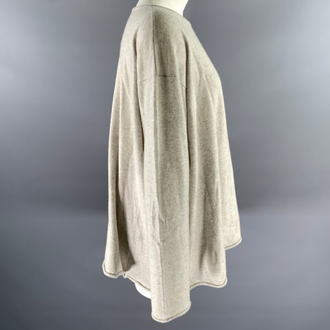 ESKANDAR Size M Light Grey Cashmere Sweater