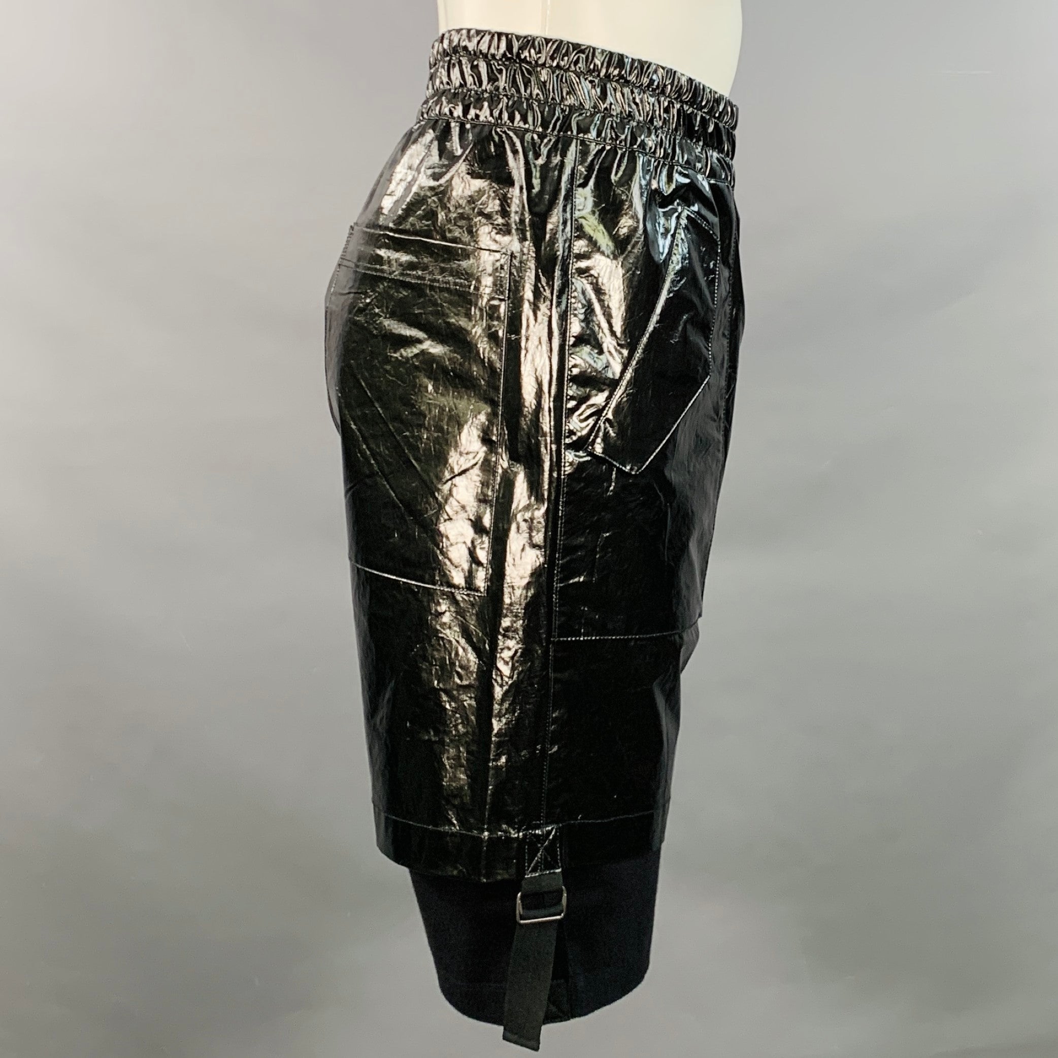 HELMUT LANG Size M Black Anthracite Coated Cotton Double Layer