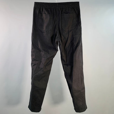 A.P.C. Size 32 Black Corduroy Cotton Elastic Waistband Casual Pants