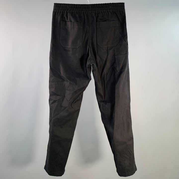 A.P.C. Size 32 Black Corduroy Cotton Elastic Waistband Casual Pants