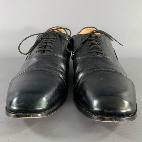 CHRISTIAN LOUBOUTIN Size 11 Black Leather Lace Up Lace Up Shoes