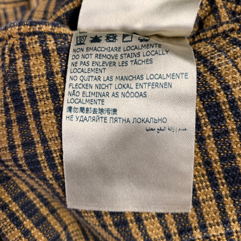 INCOTEX Size 35 Brown Black Plaid Cotton Casual Pants