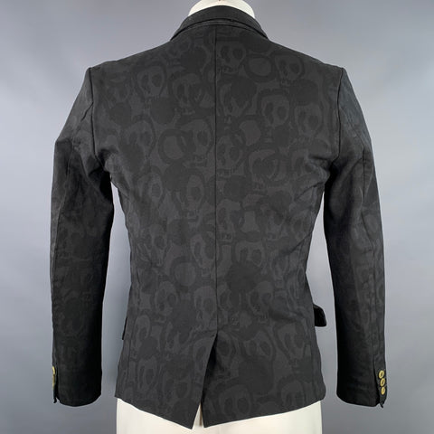 COMME des GARCONS HOMME PLUS Size S Black Skull Polyester Sport Coat