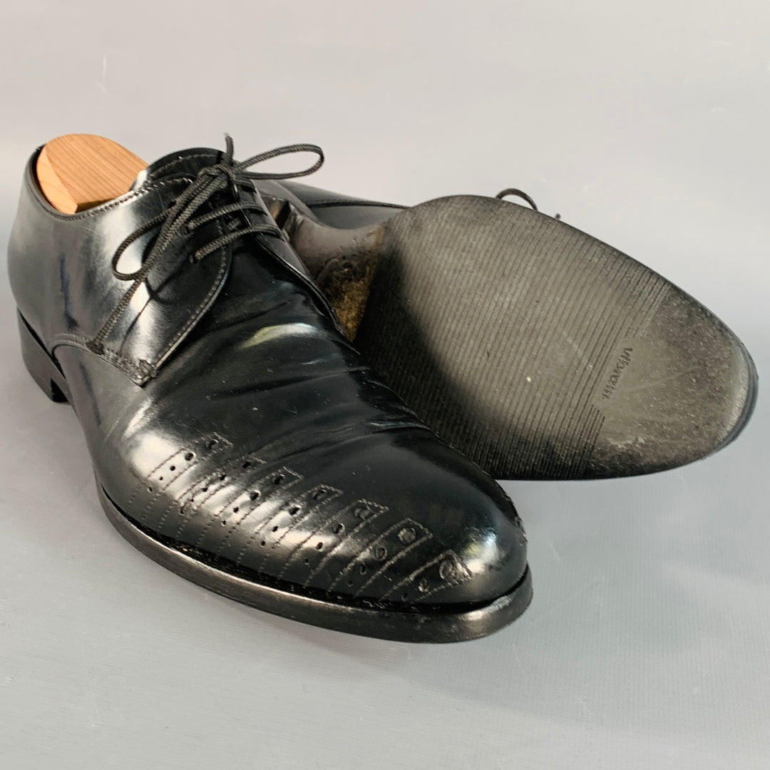 Prada Perforated Derby Shoes Vertical Rags - Prada Perforated Toe Derbies - AW07  main image 3
