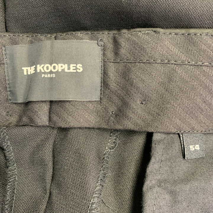 THE KOOPLES Size 38 Black Wool Blend Flat Front Tapered Dress Pants