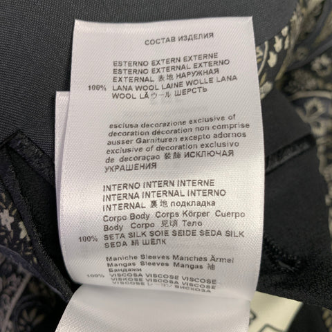 ETRO Size 42 Giacche Black Beaded Wool Notch Lapel Sport Coat