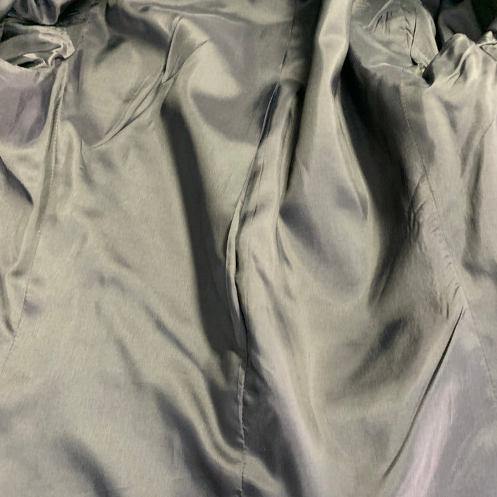 MR TURK Size 36 Regular Grey Black Gold Scales Jacquard Cotton Blend Suit