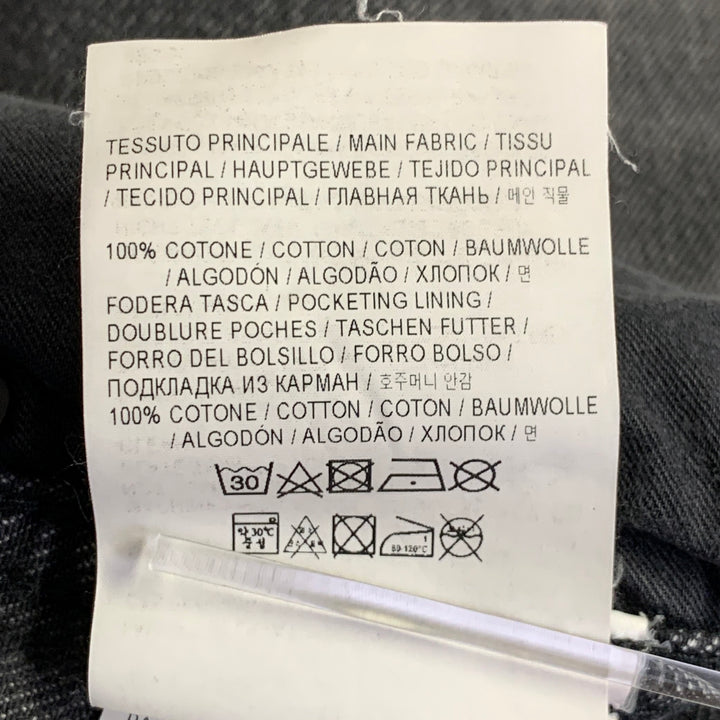 GOLDEN GOOSE Size M Grey Cotton Tapered Distressed Jeans