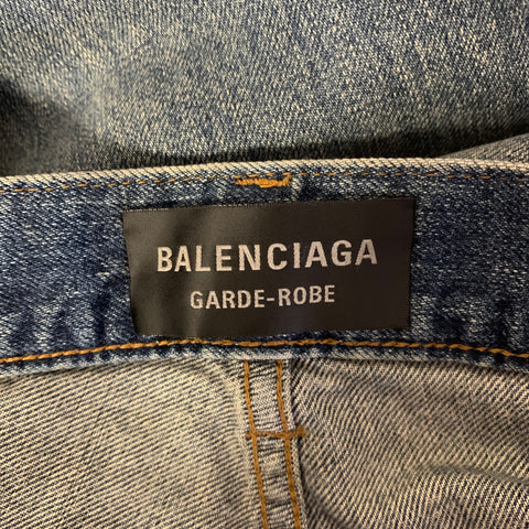 BALENCIAGA Size S Dirty Wash Denim Flared Jeans
