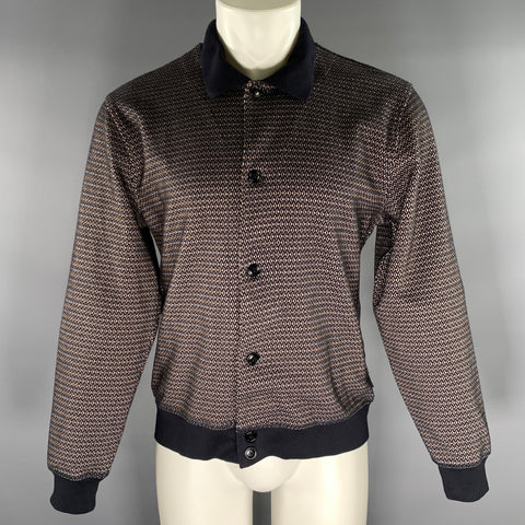 PS by PAUL SMITH Size M Navy Tan & Grey Geometric Buttoned Jacket