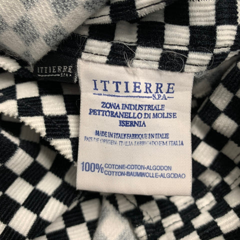 VERSACE JEANS Size S Black White Checkered Cotton Long Sleeve Shirt