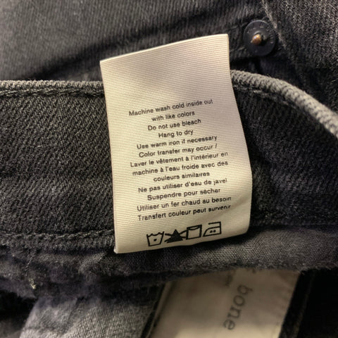 RAG & BONE Size 31 Black Stitched Cotton Blend Button Fly Jeans