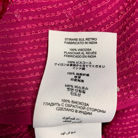 DRIES VAN NOTEN FW22 Size S Red Sequined Viscose Hidden Placket Long Sleeve Shirt