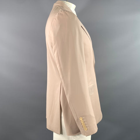 GUCCI Chest Size 42 Khaki Solid Wool Notch Lapel Sport Coat
