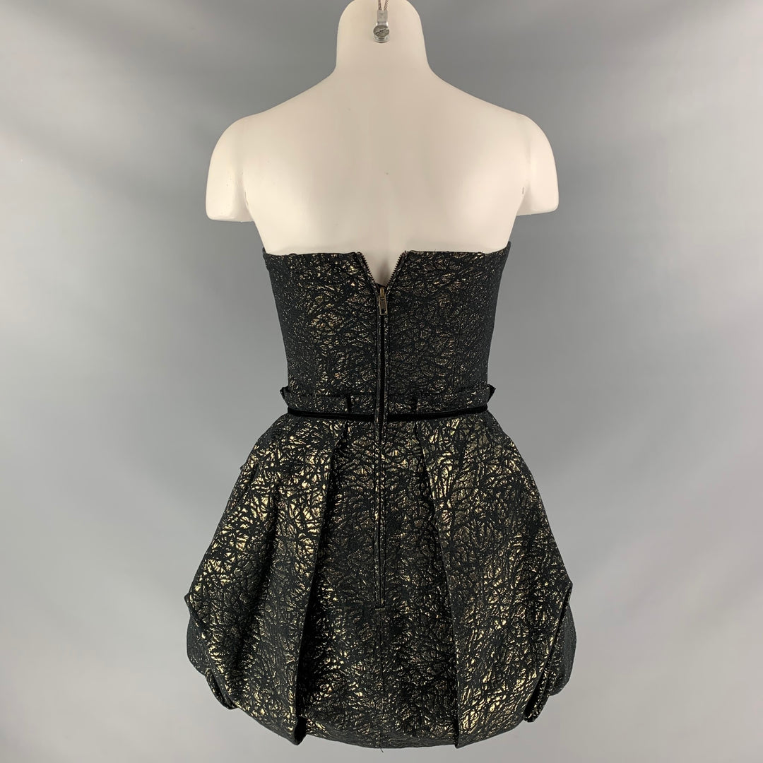 RACHEL ZOE Size 0 Black Gold Cotton Blend Jacquard Strapless Dress – Sui  Generis Designer Consignment