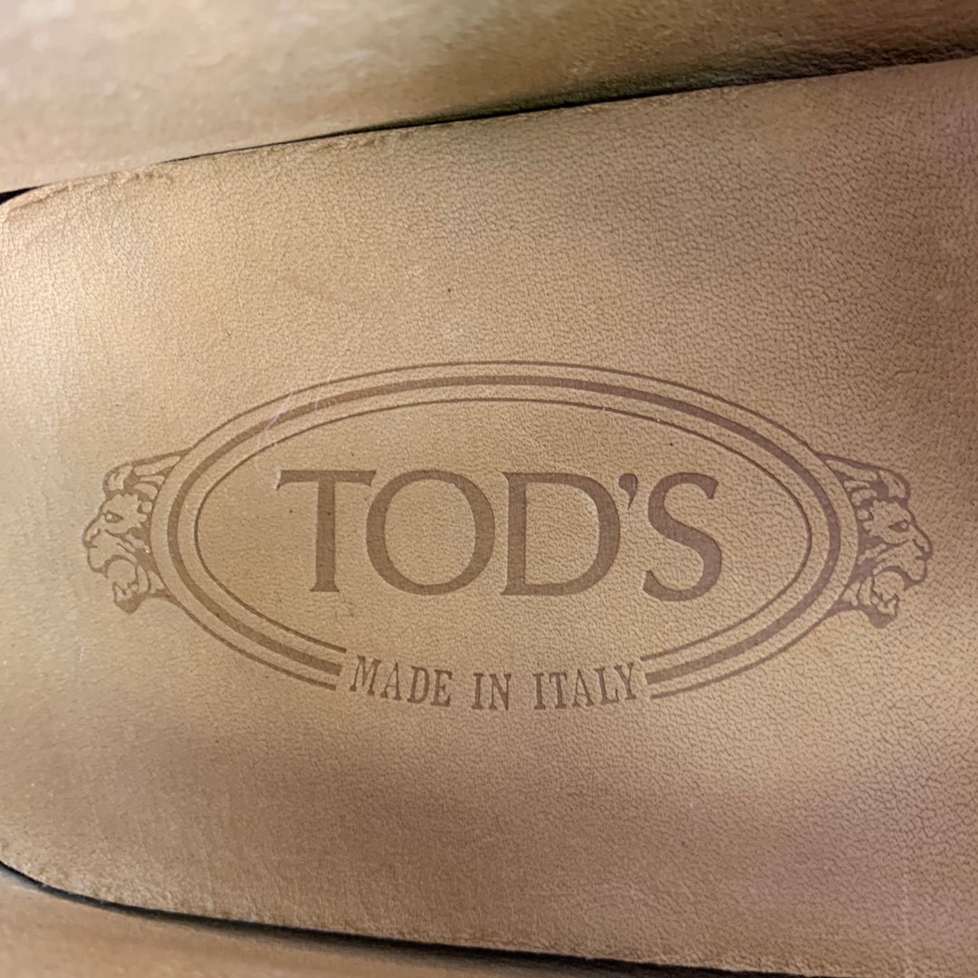 TOD'S Size 12.5 Yellow Suede Rubber Sole Drivers Loafers