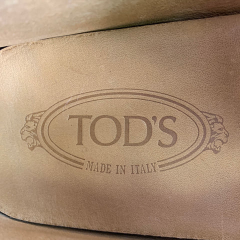 TOD'S Size 12.5 Yellow Suede Rubber Sole Drivers Loafers