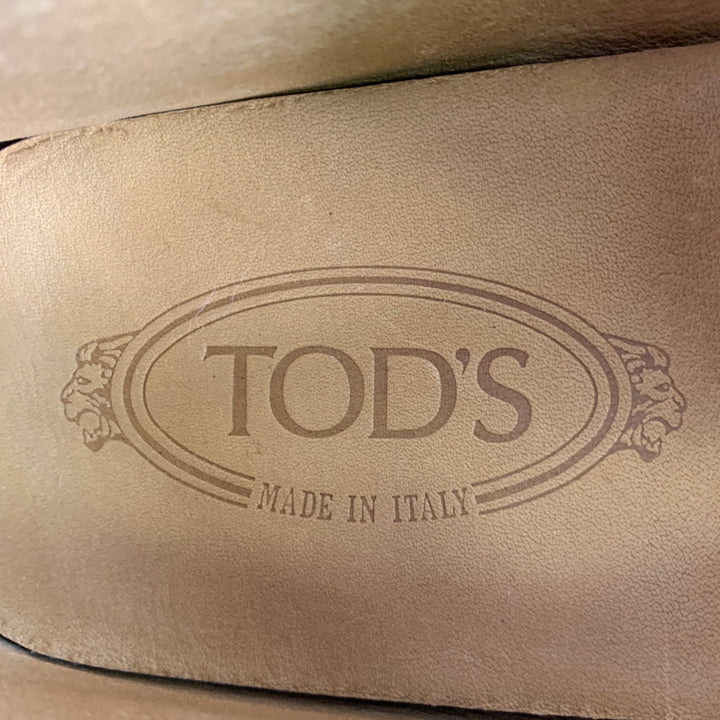 TOD'S Size 12.5 Yellow Suede Rubber Sole Drivers Loafers