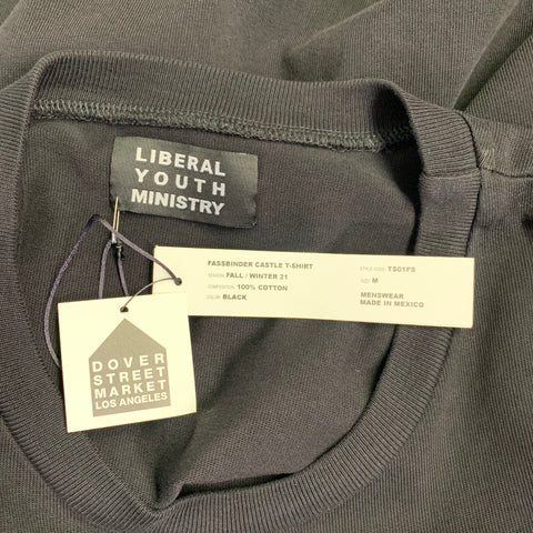 LIBERAL YOUTH MINISTRY FW21 Size M Black White Print Cotton Crew Neck T-shirt