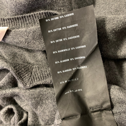 PRADA Size 44 Grey Cotton Cashmere V Neck Sweater