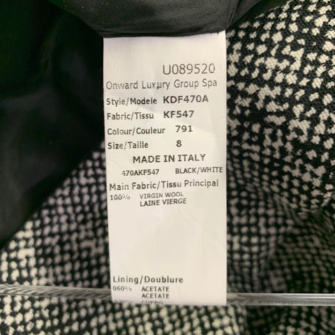 MICHAEL KORS COLLECTION Size 8 Black White Wool Blend Tweed Dress Jacket Set