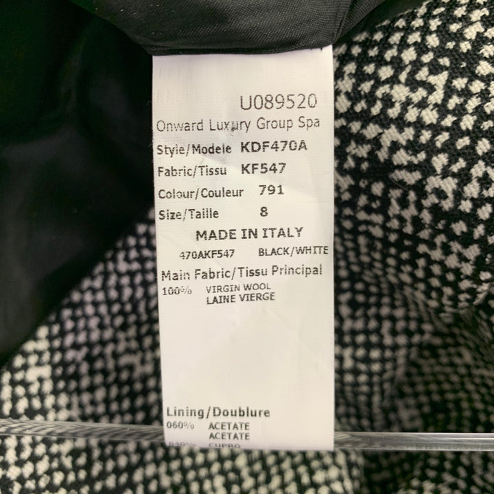 MICHAEL KORS COLLECTION Size 8 Black White Wool Blend Tweed Dress Jacket Set