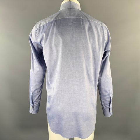ETRO Size M Blue Pointed Collar Long Sleeve Shirt