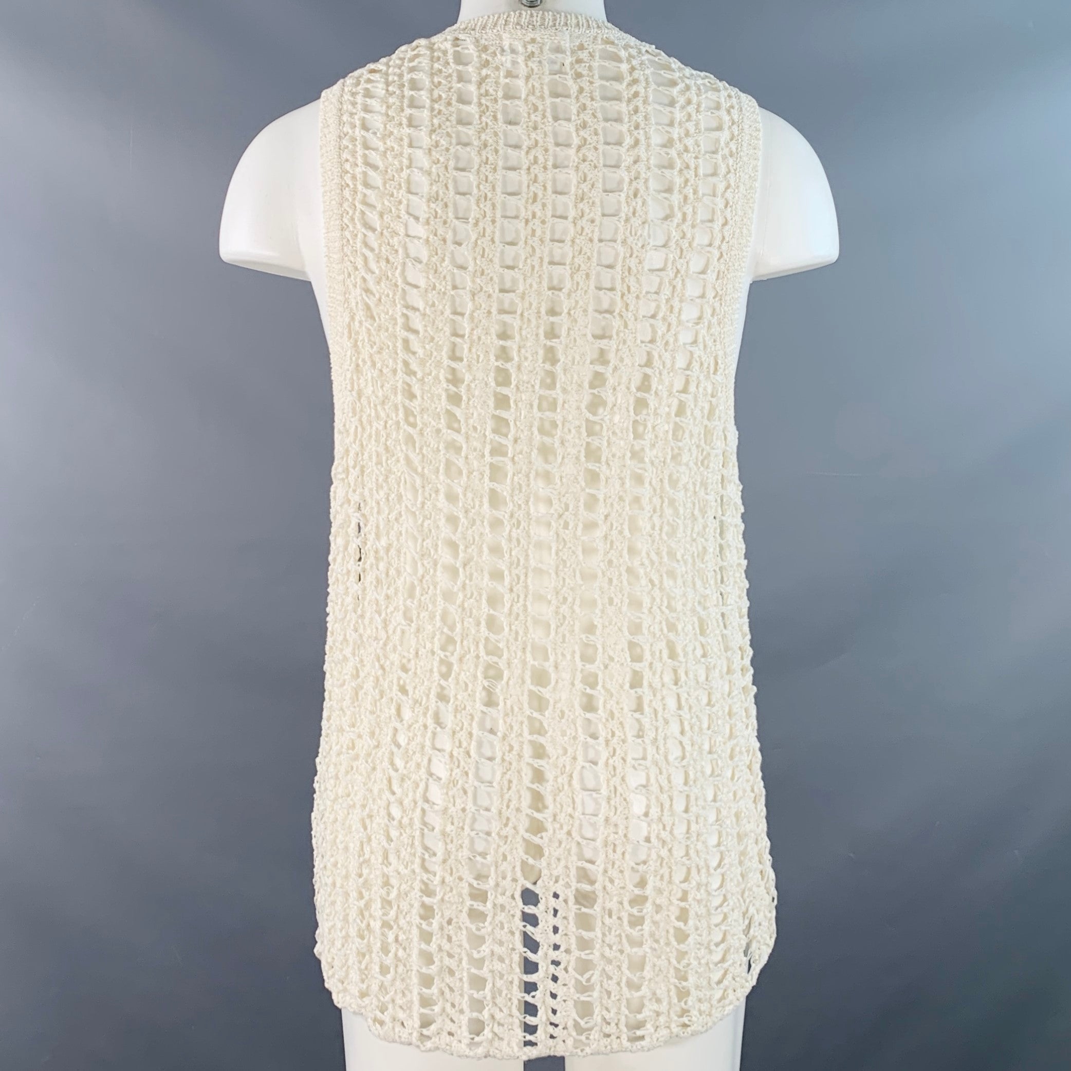 ISABEL MARANT Size M White Knit Cotton Blend Pullover Vest
