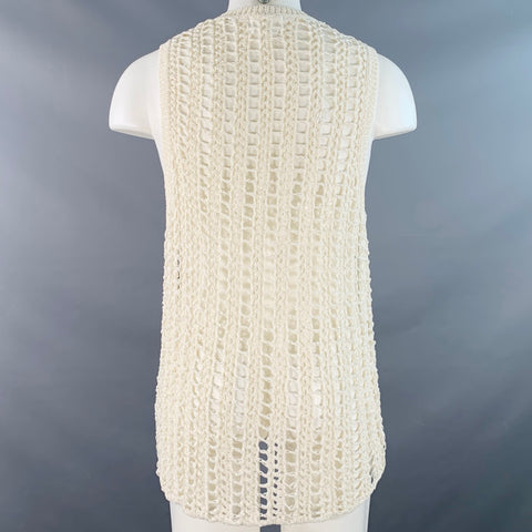 ISABEL MARANT Size M White Knit Cotton Blend Pullover Vest