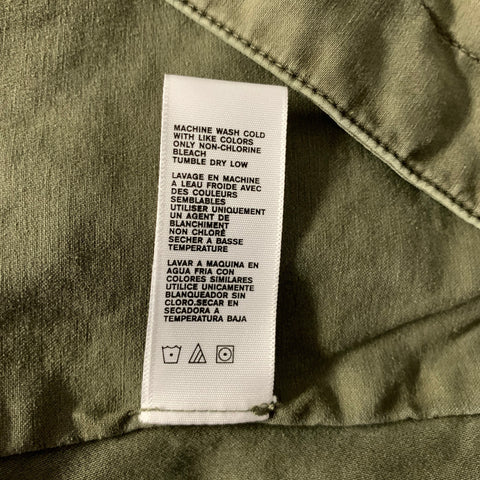 JAMES PERSE Size S Green Olive Patchwork Cotton Hidden button fly Jacket
