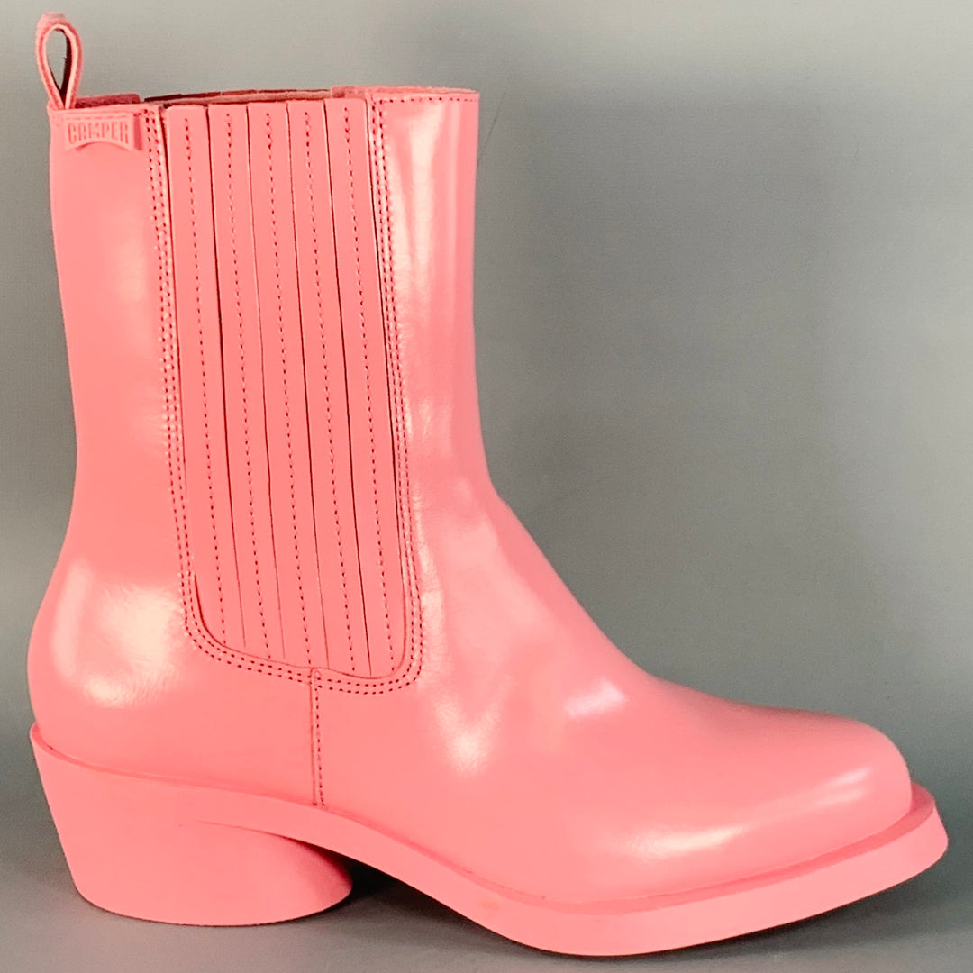 CAMPER Size 8 Pink Leather Rubber Sole Pull On Boots