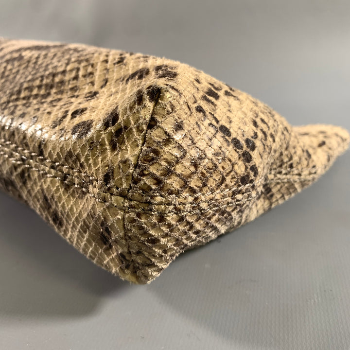 MICHAEL KORS Tan Brown Snakeskin Clutch Bags