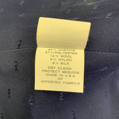 MARC JACOBS Size 6 Blue Silver Acetate Blend Floral Jacket