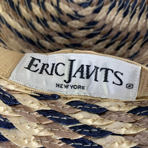 ERIC JAVITS One Size Beige Blue Woven Hat