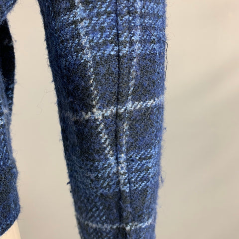 SCOTCH AND SODA Size S Navy Blue Plaid Acrylic Cotton Jacket