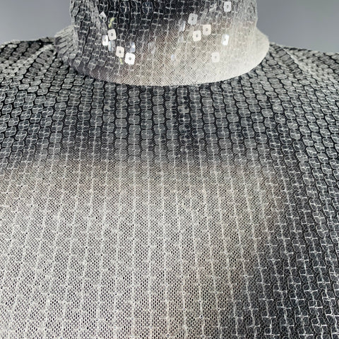 PRIVATE POLICY Size M Grey White Polyester Blend Sequined Dress Top