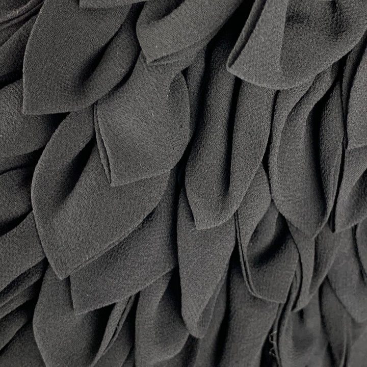 CATHERINE MALANDRINO Size S Black Silk Leaves Cropped Vest