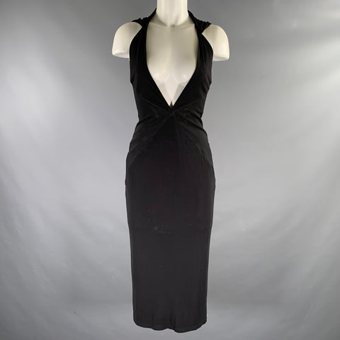 MIAOU Size S Black Spandex Knee Length Knee-Length Dress