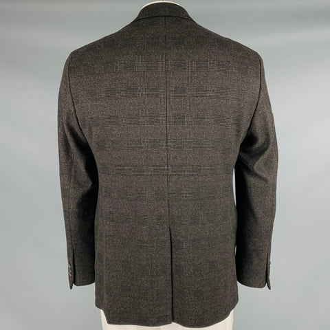 SOFT CLOTH Size 42 Brown Black Glenplaid Viscose Blend Sport Coat