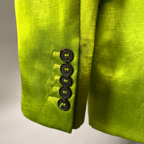 TOM FORD Size XS Green Silk Notch Lapel Blazer