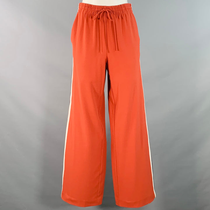 OTTOD'AME Size S Orange Blue White Polyester Blend Straight Drawstring Casual Pants